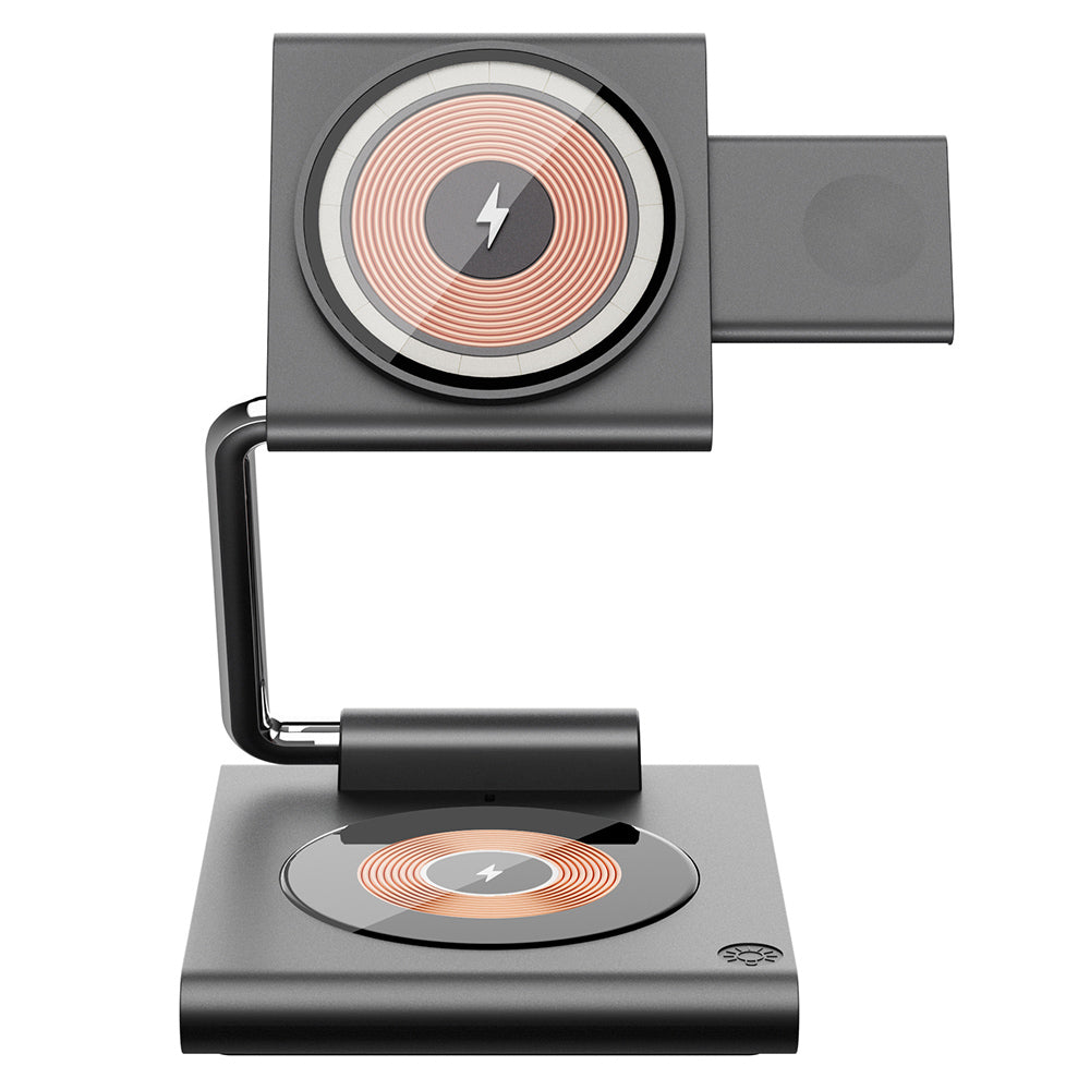 WIWU Wi-W023 For iPhone 12-15 Series iWatch AirPods 3-in-1 Desktop Charging Stand 15W Phone Magnetic Wireless Charger WIWU Wi-W023 For iPhone 12-15 Series iWatch AirPods 3-in-1 Desktop Charging Stand 15W Phone Magnetic Wireless Charger